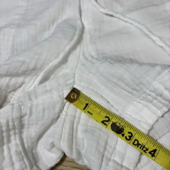 GAP WOMENS 100% Cotton White Gauze PO Shorts Fresh Drawstring Festival Summer - Picture 7 of 7